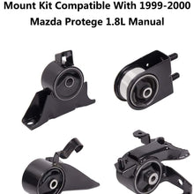 Ashimori Compatible With 1999-2000 Mazda Protege 1.8L Manual 2001-2003 Protege 2.0L Manual 2002-2003 Mazda Protege5 2.0L Manual Engine Motor Mount & Transmission Mount Kit A6486 A6481 A6485 A6465