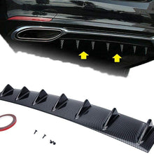 S SIZVER 1 x Carbon Style Rear Lower Bumper Diffuser Fin Spoiler Lip Wing Splitter 34"x6"
