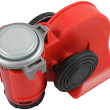 JDMSPEED New Nautilus Super Loud 12v Red Twin Auto Machine Air Horn 139dB Universal ATV