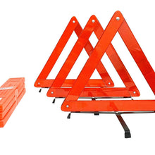 BRUFER 3-Pack Emergency Roadside Safety Triangle with Reinforced Cross Base and Carrying Case