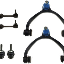 Detroit Axle- 6pc Front Upper Control Arms & Lower Ball Joints + Sway Bars Kit Replacement for Ford Crown Victoria Town Car Grand Marquis Marauder