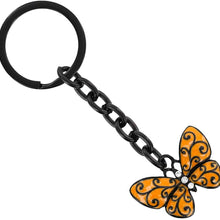 Baron-Jewelry Butterfly Key Chain Beautifully Embellished with Clear Swarovski Crystals - Blue/Green and Black