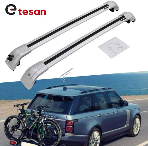 2 Pieces Cross Bars Fit for Land Rover Vogue 2014 2015 2016 2017 2018 2019 2020 2021 Silver Cargo Baggage Luggage Roof Rack Crossbars