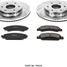 Power Stop K5519 Front Brake Kit with Drilled/Slotted Brake Rotors and Z23 Evolution Ceramic Brake Pads