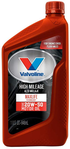 Valvoline VV161 MaxLife SAE 20W-50 High Mileage Motor Oil - 1 Quart Bottle (Case of 12)