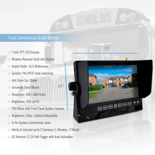 Pyle Wireless 2.4G Mobile Video Surveillance System - Weatherproof and Night Vision Rearview Backup Camera and 7” Monitor or Trucks, Trailers, Vans, Buses, and Vehicles