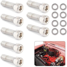 SANON SBC Valve Cover Bolts 104003 with Gasket Fit for 265 283 302 305 327 350 400 SB 8Pcs