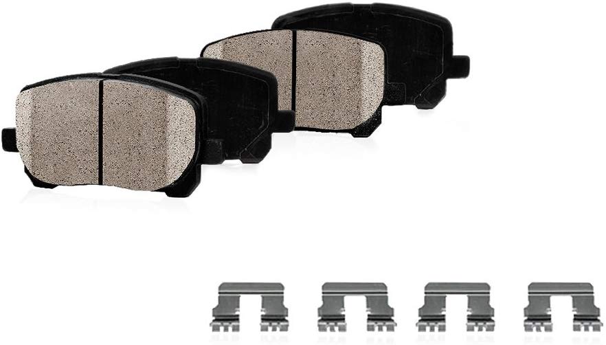 CPK11314 REAR Performance Grade Quiet Low Dust [4] Ceramic Brake Pads + Dual Layer Rubber Shims + Hardware