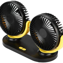 Duokon USB Dual Head Car Fan Portable Air Conditioner Auto Cooler Ventilation 12V (Black)