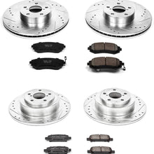 Power Stop K2751 Front & Rear Brake Kit with Drilled/Slotted Brake Rotors and Z23 Evolution Ceramic Brake Pads