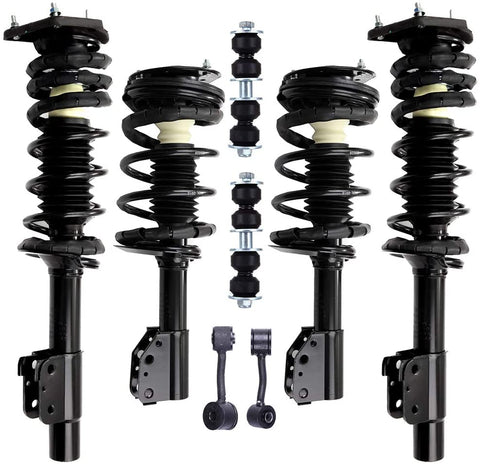 HUBDEPOT 8PC Front and Rear pair Strut Spring Assembly Stabilizer Bar Link Kit Stabilizer Bar Link Fit for 2004-2005 for C-hevrolet Classic [US Stock]
