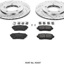 Power Stop K5437 Front Brake Kit with Drilled/Slotted Brake Rotors and Z23 Evolution Ceramic Brake Pads