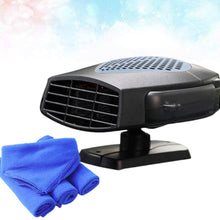 Wakauto 24V Car Heater Defroster Winter Car Heater Warmer Snow Defogger Anti-fog Safe Driving Cleaner 360 Degree Rotation with Towel (Grey)