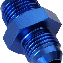 Aluminum -6AN AN6 Male Flare to 11/16 x 18 Male Thread Inverted Seat Adaptor Fittings Male Inv Flare Connector, Blue