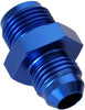 Aluminum -6AN AN6 Male Flare to 11/16 x 18 Male Thread Inverted Seat Adaptor Fittings Male Inv Flare Connector, Blue