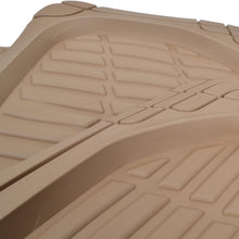 FlexTough Contour Liners-Deep Dish Heavy Duty Rubber Floor Mats for Car SUV Truck & Van-All Weather Protection (Tan Beige)