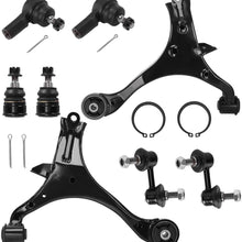 Front Lower Control Arm Compatible with 2001-2005 Acura EL and 2001-2005 Honda Civic Sedan & Coupe - w/Ball Joint, Tie Rod End and Stabilizer Link