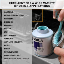 Gasoila Soft-Set Pipe Thread Sealant with PTFE Paste, Non Toxic, -100 to 600 Degree F, 1 Pint Brush
