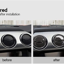 HKPKYK for Ford Mustang 2015 2016 2017, Carbon Fiber Car Central Air Conditioner Outlet Vent Decoration Cover Stickers