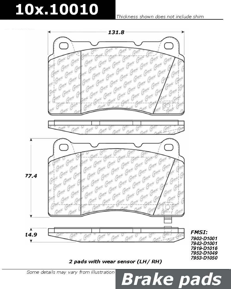 Centric 106.10010 Disc Brake Pad