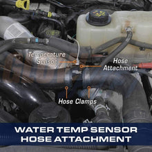 GlowShift 48mm (1-7/8") Radiator Hose Attachment Adapter for Water Coolant Temperature Gauge Sensor - Includes Hose Clamps