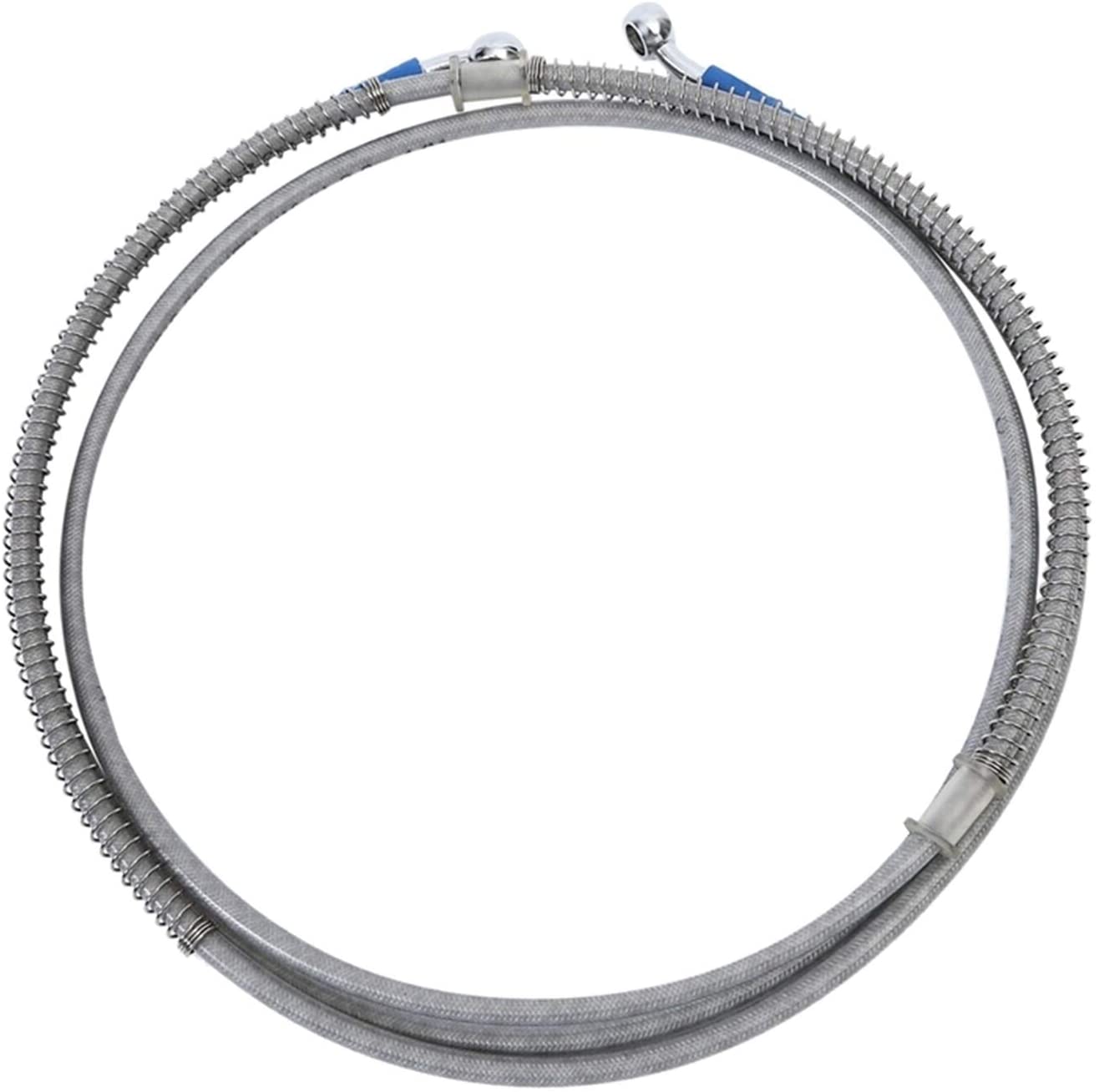 RJJX 120Cm Motorcycle Brake Oil Hose Line Banjo Fitting Stainless Steel Braided (Color : Silver) (Silver)