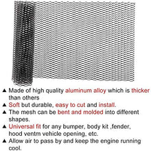 N2Qnice 40 inches x 13 inches Car Grille Mesh Aluminum Alloy Car Grille Mesh Sheet Grid Universal Body Bumper Rhombic Grill Mesh Hole 8mm x 25mm Black