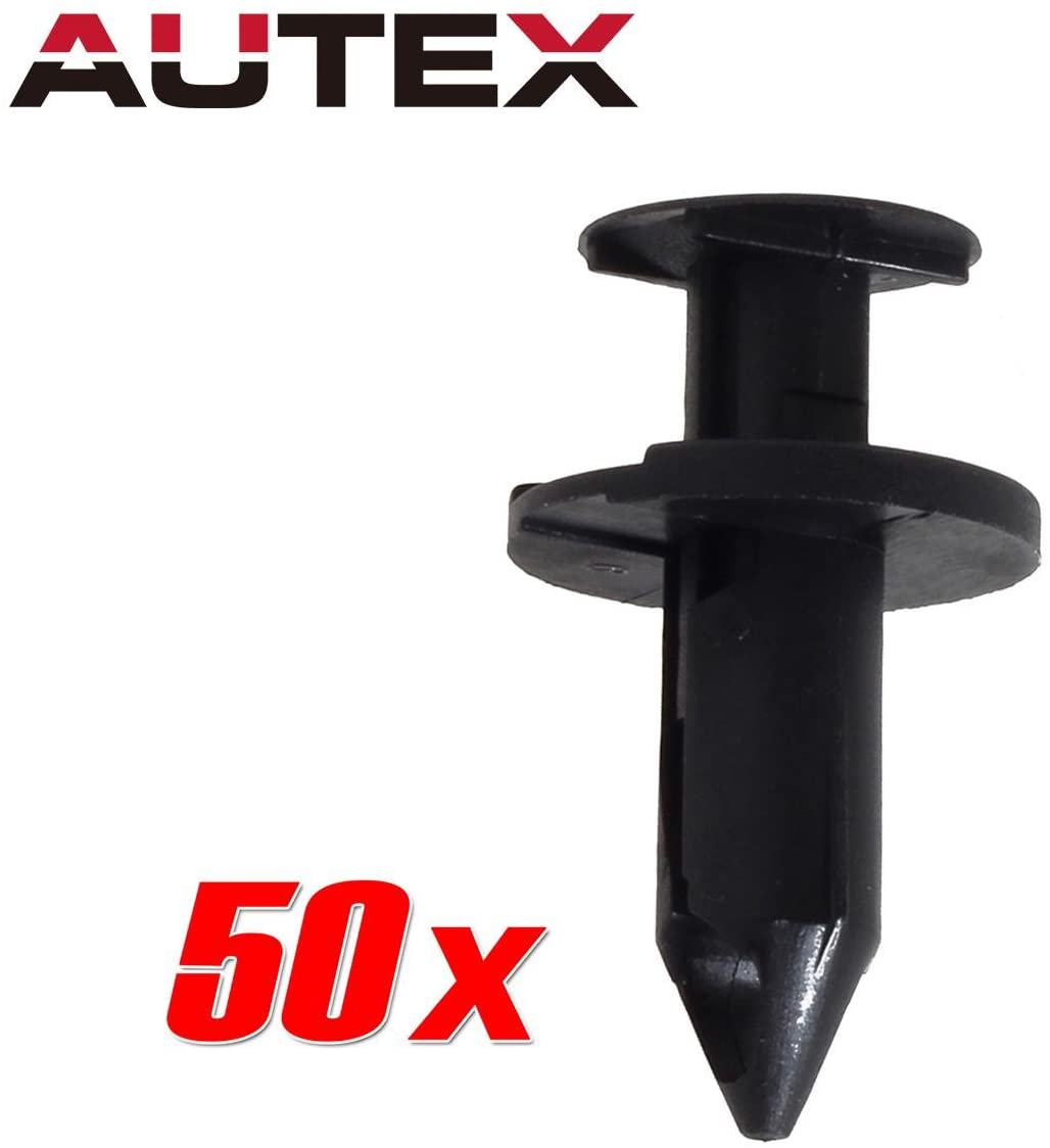 PartsSquare 50pcs Durable Nylon Bumper Fender Push Type Clips Auto Body Retainer Fender Liner Fastener Rivet Automotive Car Clamps