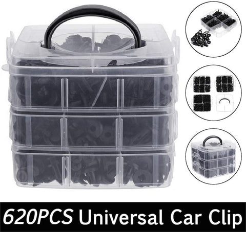 DEDC 620pcs Car Retainer Clips - Push Pin Rivets Set 16 Most Popular Sizes Car Bumper Clips Fastener Rivet for Toyota GM Ford Honda