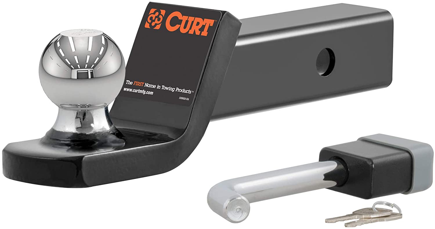 CURT 45141 Trailer Hitch Mount, 2-Inch Ball, Lock, Fits 2-In Receiver, 7,500 lbs, 2