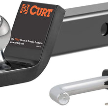 CURT 45141 Trailer Hitch Mount, 2-Inch Ball, Lock, Fits 2-In Receiver, 7,500 lbs, 2" Drop
