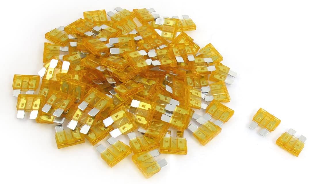 uxcell 100 Pcs 5A Yellow Regular Auto Car Blade Fuses