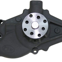 PRW 1435022 Performance Quotient Black Ceramic 3/4" Pilot Shaft High Flow Revised Impeller Entry Aluminum Water Pump for Chevy 1955-95 SB