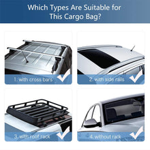 Tchipie Car Rooftop Cargo Carrier Bag, SUV Roof Top Luggage Carrier, Fit for All Vechicles with/Without Rack, Upgraded Waterproof Zipper, Anti-Tear Coated PVC, 15 Cubic Feet