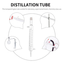 TEHAUX Glass Graham Condenser Coil Glass Condenser Laboratory Glassware with 10 mm Glass Hose Connections Condensing Tube Chemistry Tool