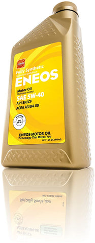 Eneos (3281300) API SN/ILSAC GF-5 Certified 5W-40 Fully Synthetic Motor Oil - 1 Quart Bottle