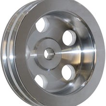 Polished Aluminum Double 2 Groove Power Steering Pump Pulley For GM Chevy SBC BBC