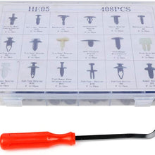 OCPTY 408 Pcs Nylon Bumper Fasteners Fender Rivet Clips Push Type Car Retainer Kit - Fit for GM Ford