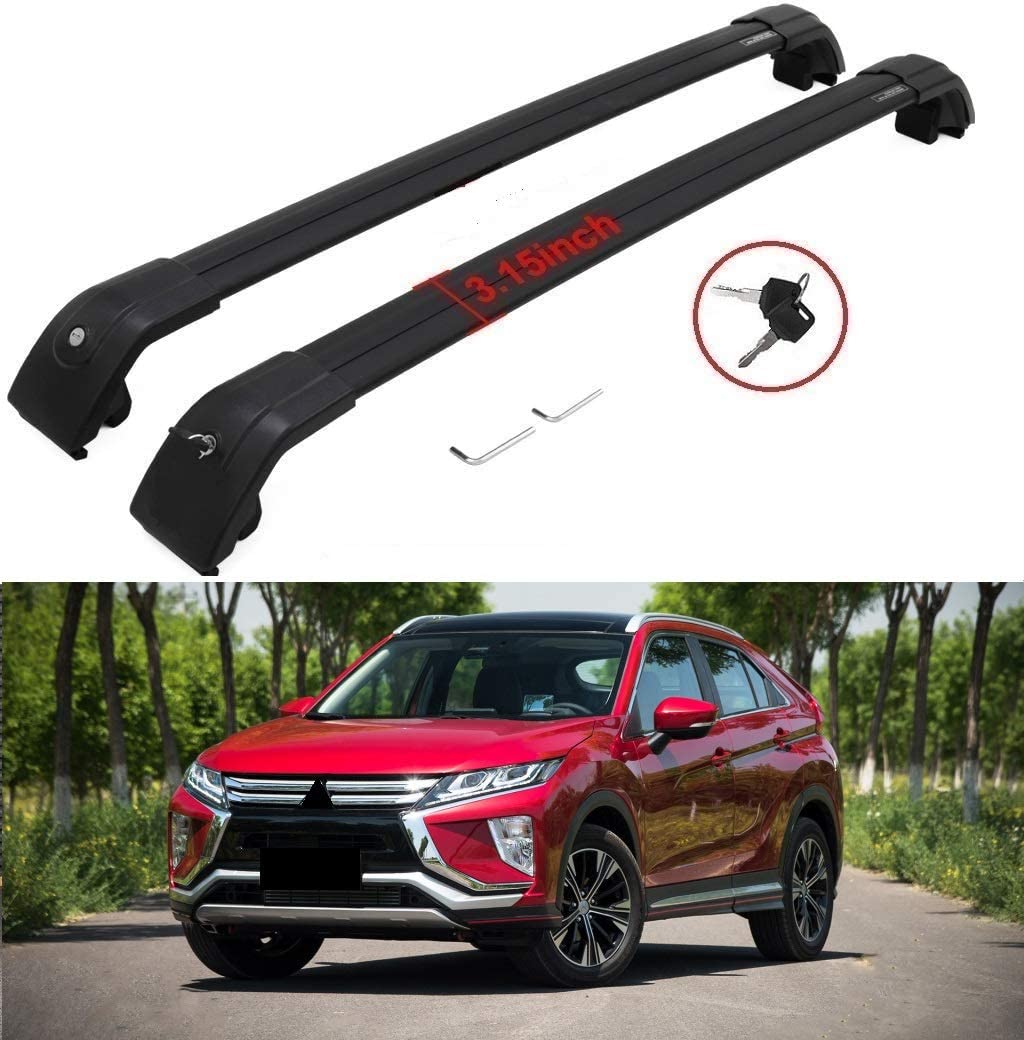 SAREMAS Black roof Cargo Rack for Mitsubishi Eclipse Cross 2018-2021 Roof Rack Cross Bars Rail Luggage Carrier Lockable 2