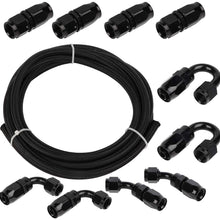 ANPART AN6 16.4Ft Braided Fuel Line Hose Nylon braided fuel gas pipe hose and AN6 10 pcs Swivel Hose End Fittings