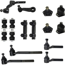 Detroit Axle - 14 Piece Front Suspension Kit - 2 Upper Ball Joints, 2 Lower Ball Joints, 2 Sway Bar End Links, Pitman & Idler Arms, Tie Rod Ends, 2 Adjustment Sleeves - Fits 4x4 Models Only