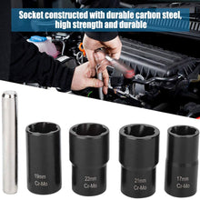 5Pcs Twist Socket Set Locking Wheel Nut Bolt Stud Extractor Removers 17mm 19mm 21mm 22mm Socket