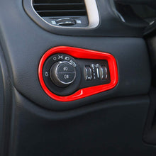 for Jeep Renegade 2015-2020 Head Light Control Switch Trim Interior Accessories, ABS Red 1PC