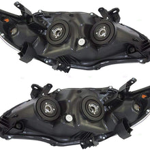 Pair Set Headlights Headlamps w/Chrome Housing Units Replacement for Toyota Corolla 81170-12F10 81130-12F10