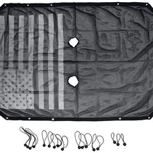 Jeep JK Sunshade - for Jeep Wrangler JK JKU 2007-2017 2 Door 4 Door Bikini Mesh Sun Shade Net Freedom Top Cover,UV Protection Sunscreen (US Flag, JK 4 Door)