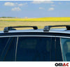 OMAC Roof Racks Lockable Cross Bars Carrier Cargo Racks Rail Aluminium Silver Set 2 Pcs. for Audi Q7 (4L) 2007-2015