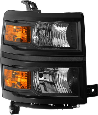 Jdragon for Chevy 14-15 Silverado 1500 Black Replacement Headlight Passenger/Right Side