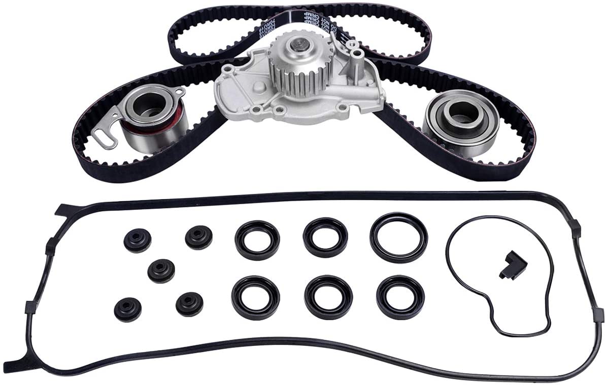 Timing Belt Kit w/Water Pump for 1994-2002 Honda Accord Odyssey, 1998-1999 Isuzu Oasis, 1997-1999 Acura CL - Fits 2.2L/2.3L L4 Engine