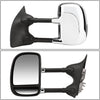 Replacement for Super Duty Black Telescoping Manual Extendable Towing Side+Circle Blind Spot Mirror