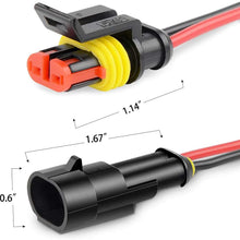 2 Pin Way 16 AWG Waterproof Connector Wire Cable 1.5mm Series Terminal Connector Electrical Connector Plug with Wire for car, truck, boat, motorcycle(Pack of 10)